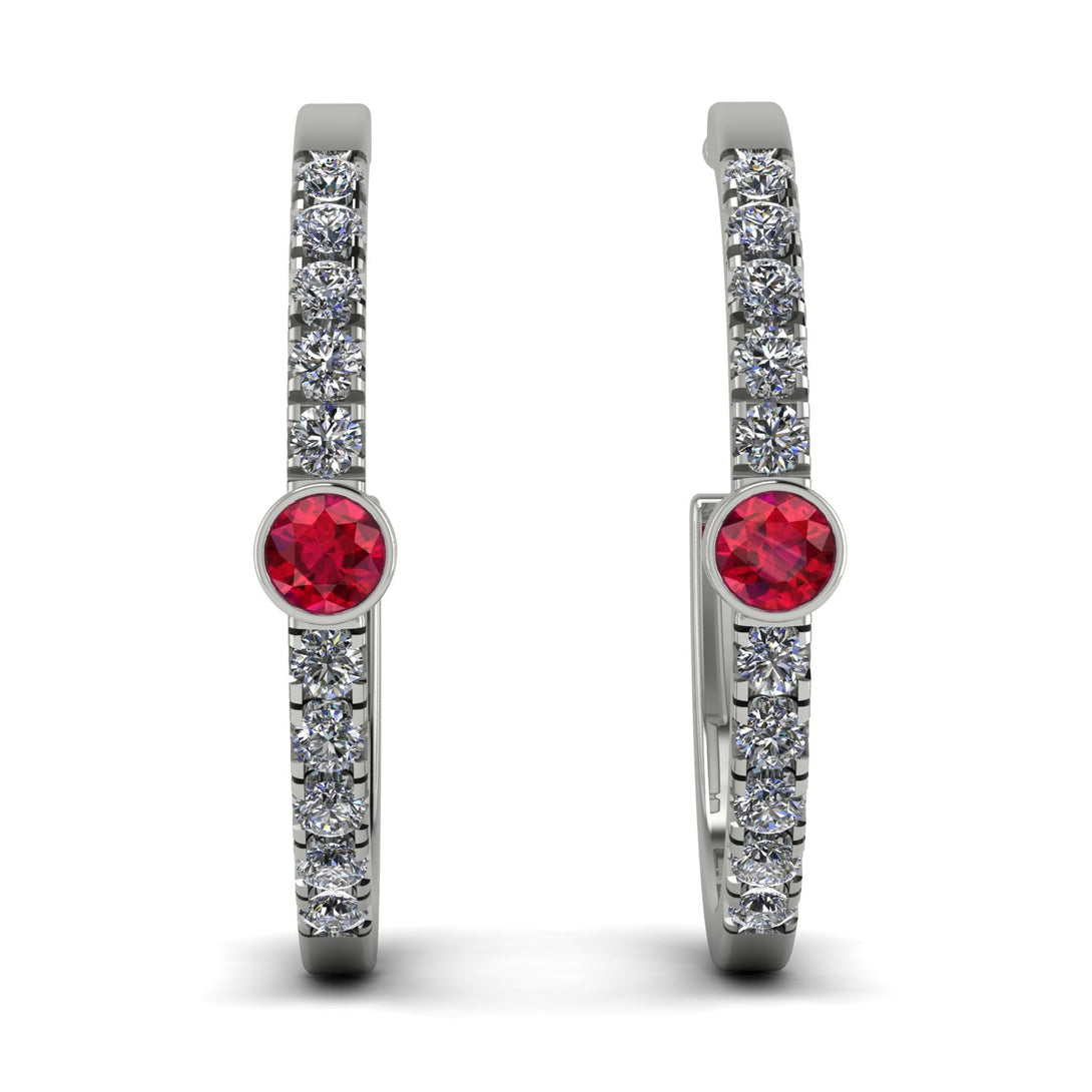 Hoop Ruby Earrings Micro Pave - Ansley No. 12