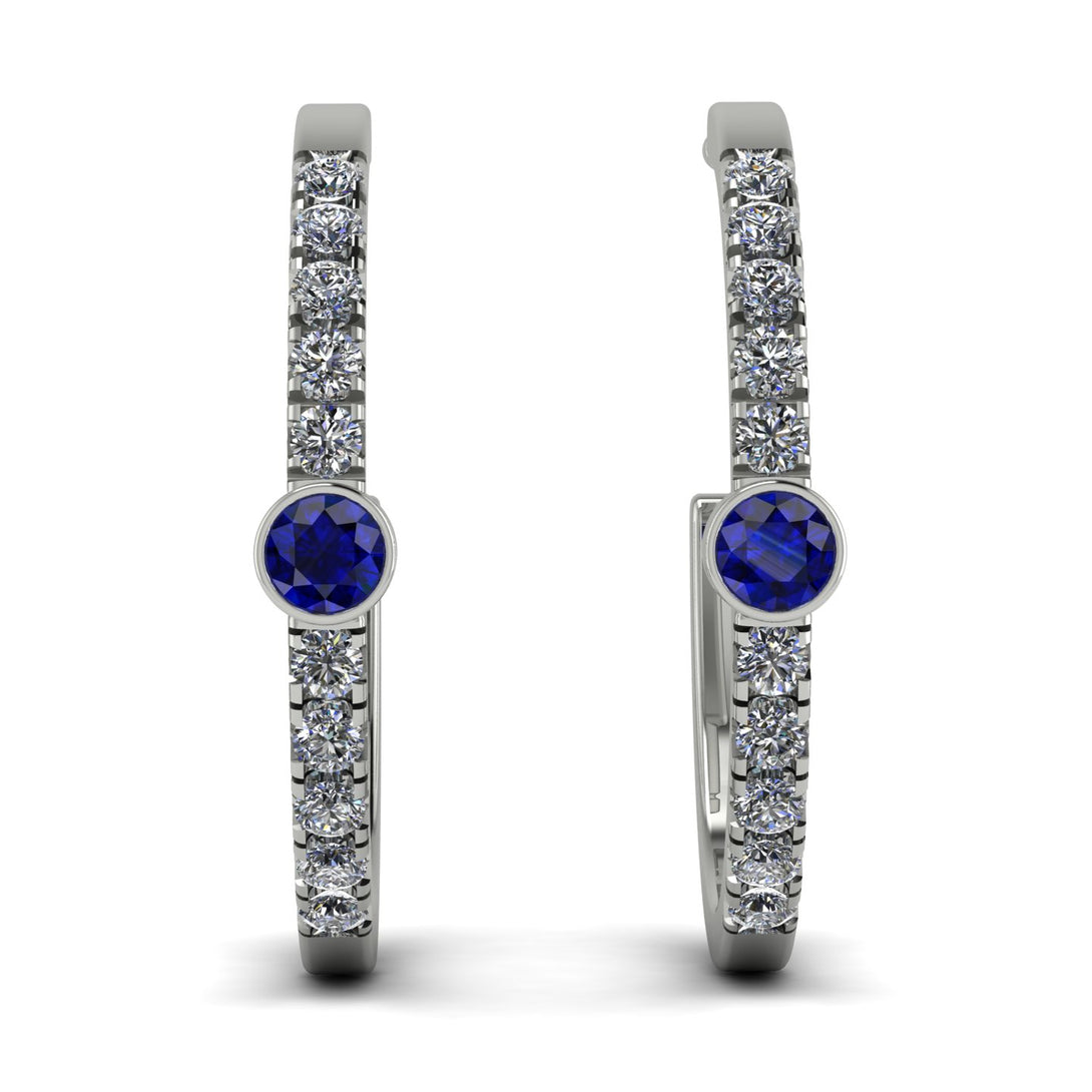 Hoop Sapphire Earrings Micro Pave - Ansley No. 15