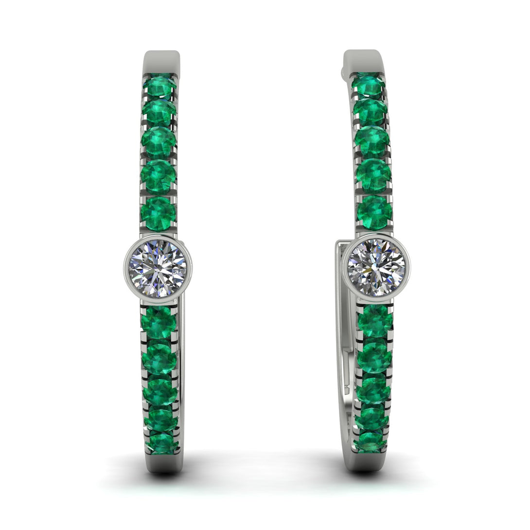 Hoop Diamond Earrings Micro Pave - Ansley No. 18