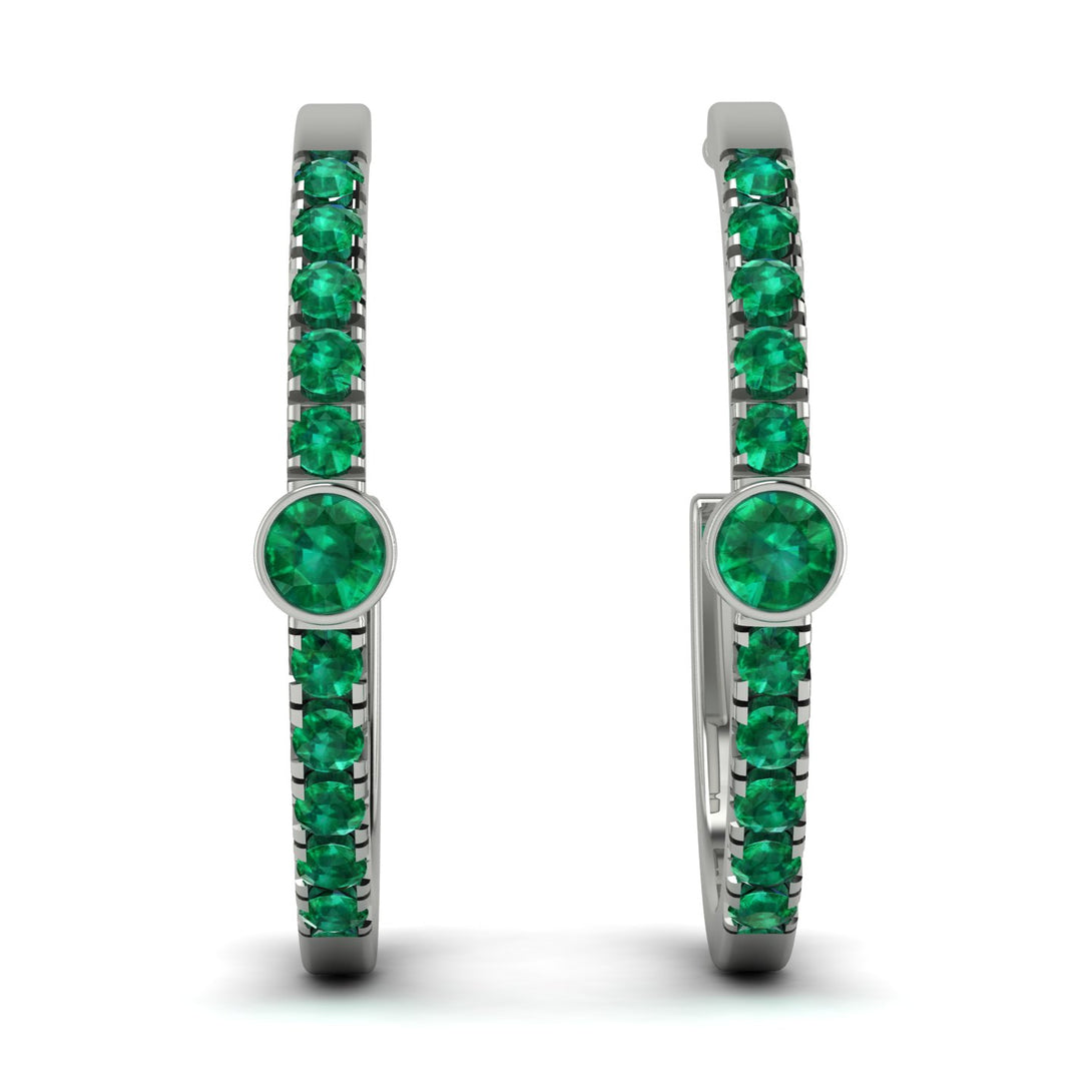 Hoop Emerald Earrings Micro Pave - Ansley No. 21