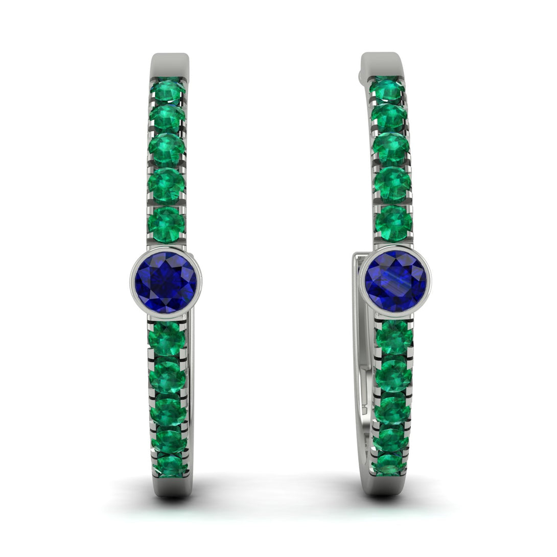 Hoop Sapphire Earrings Micro Pave - Ansley No. 30