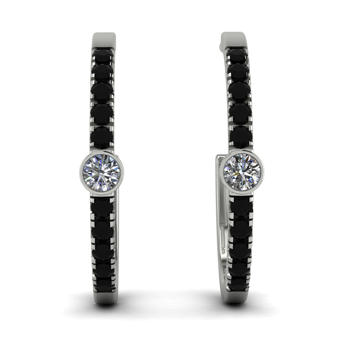 Hoop Diamond Earrings Micro Pave - Ansley No. 33