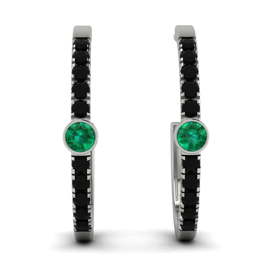 Hoop Emerald Earrings Micro Pave - Ansley No. 36