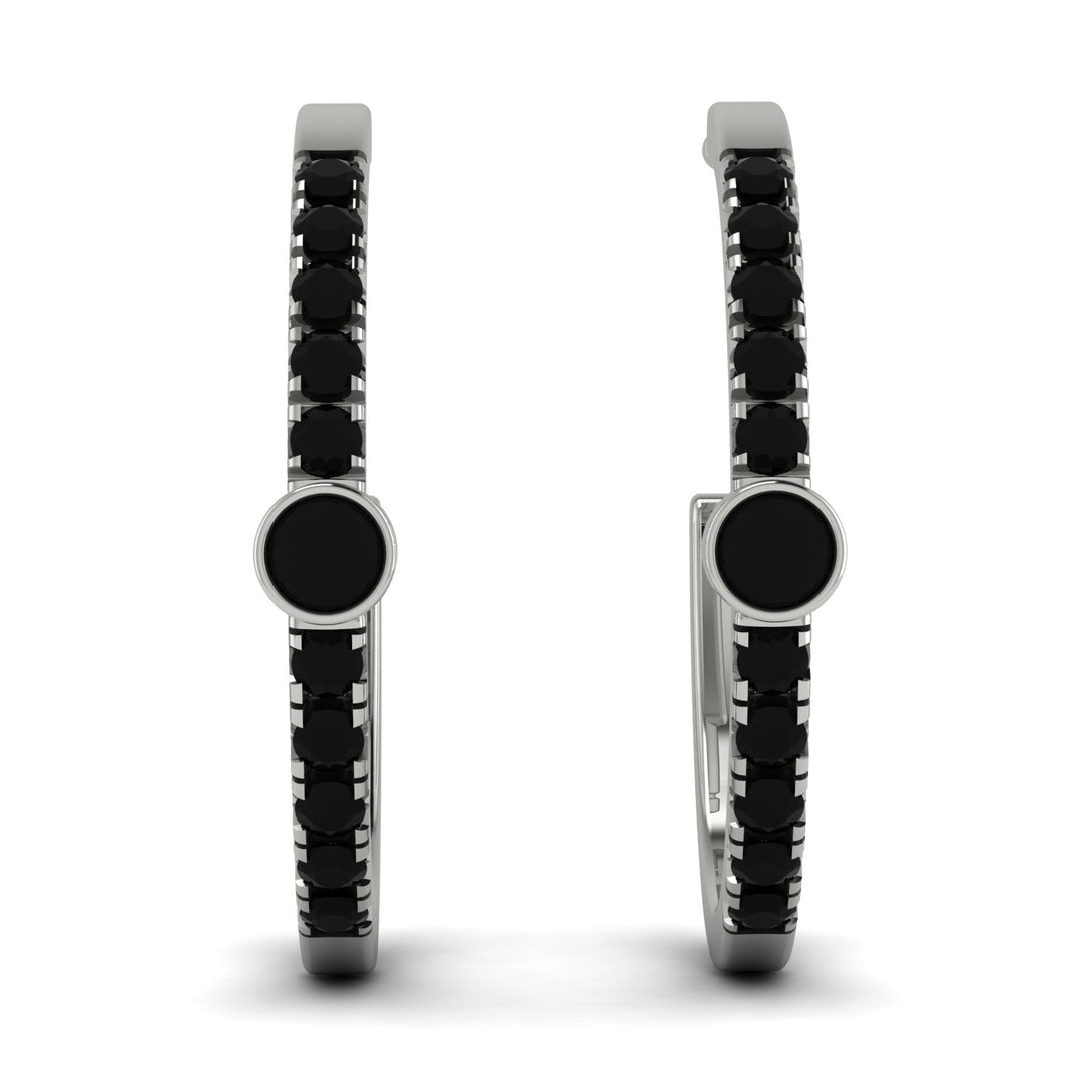 Hoop Black Diamond Earrings Micro Pave - Ansley No. 39
