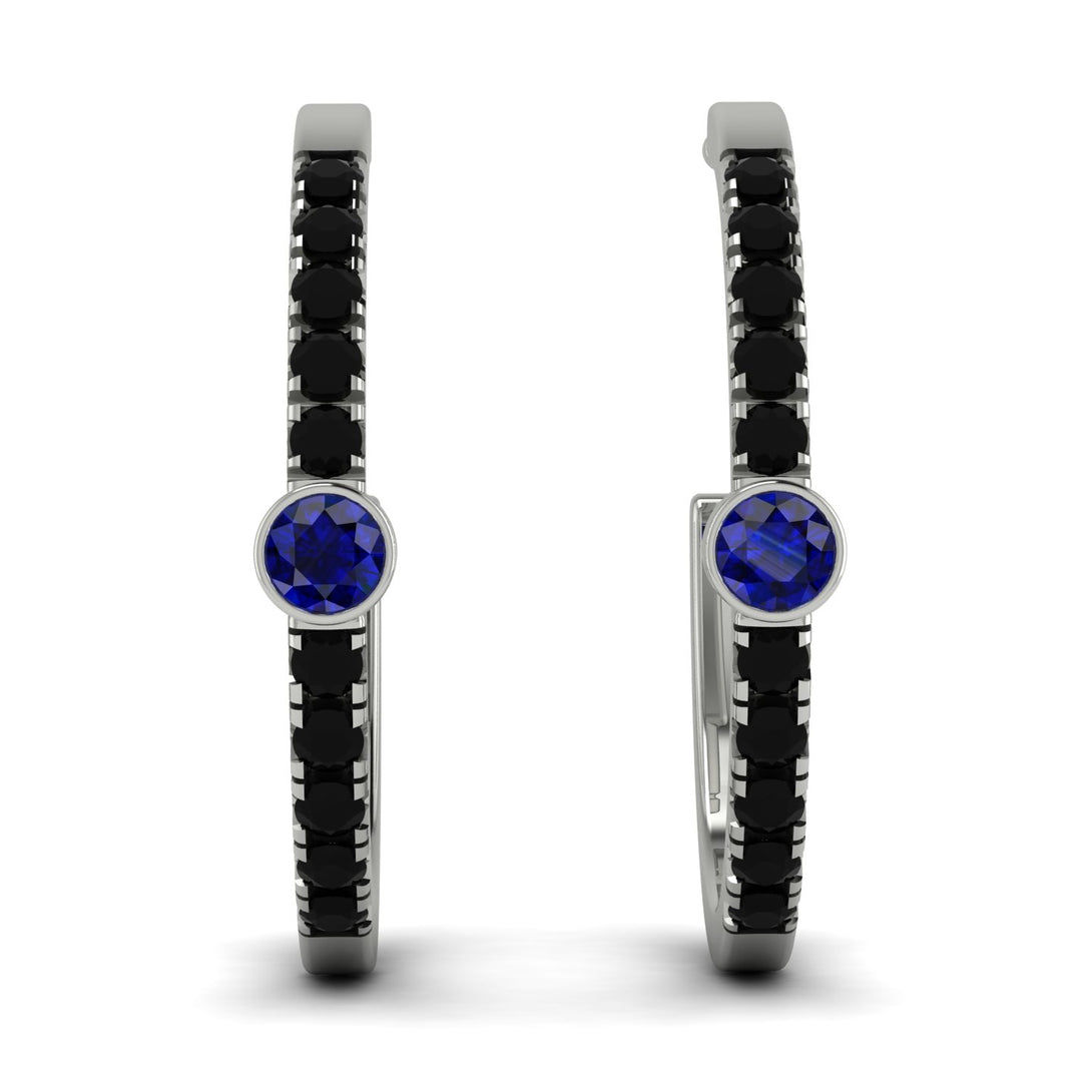 Hoop Sapphire Earrings Micro Pave - Ansley No. 45