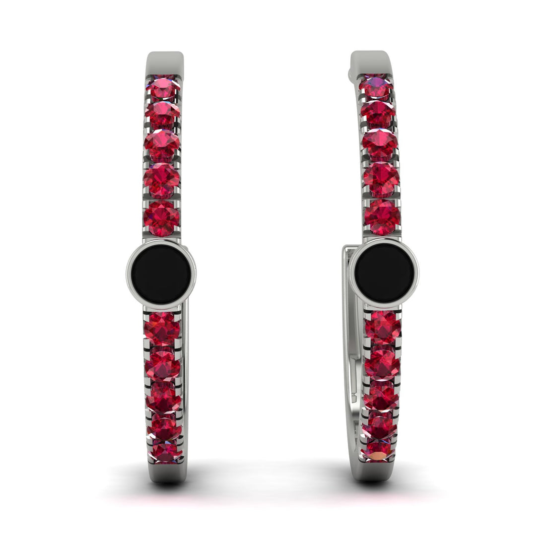 Hoop Black Diamond Earrings Micro Pave - Ansley No. 54