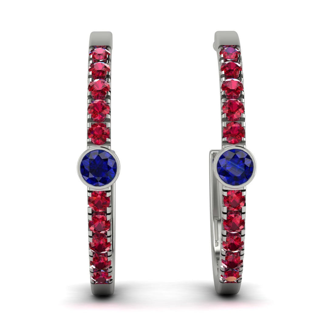 Hoop Sapphire Earrings Micro Pave - Ansley No. 60