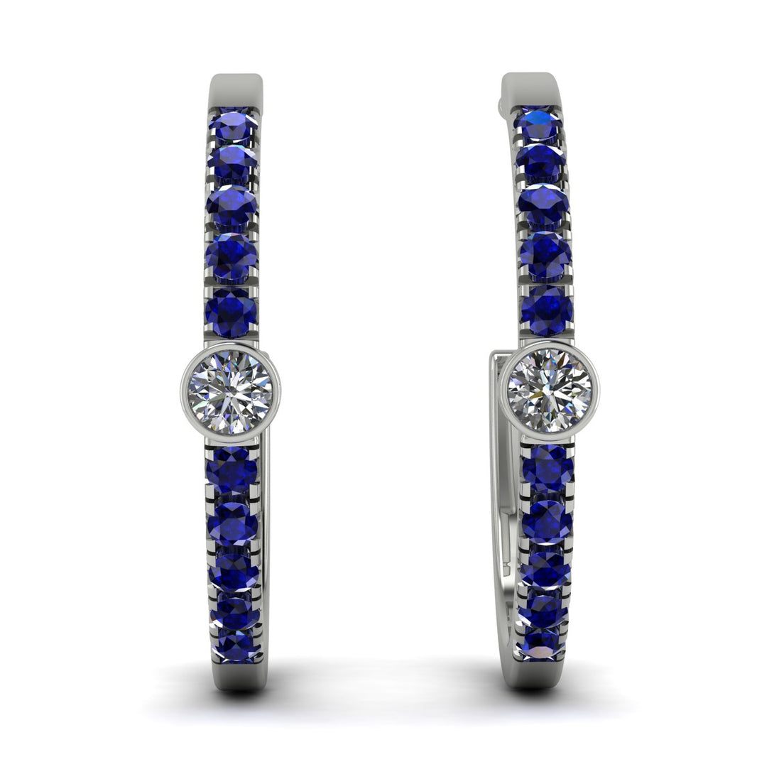 Hoop Diamond Earrings Micro Pave - Ansley No. 63