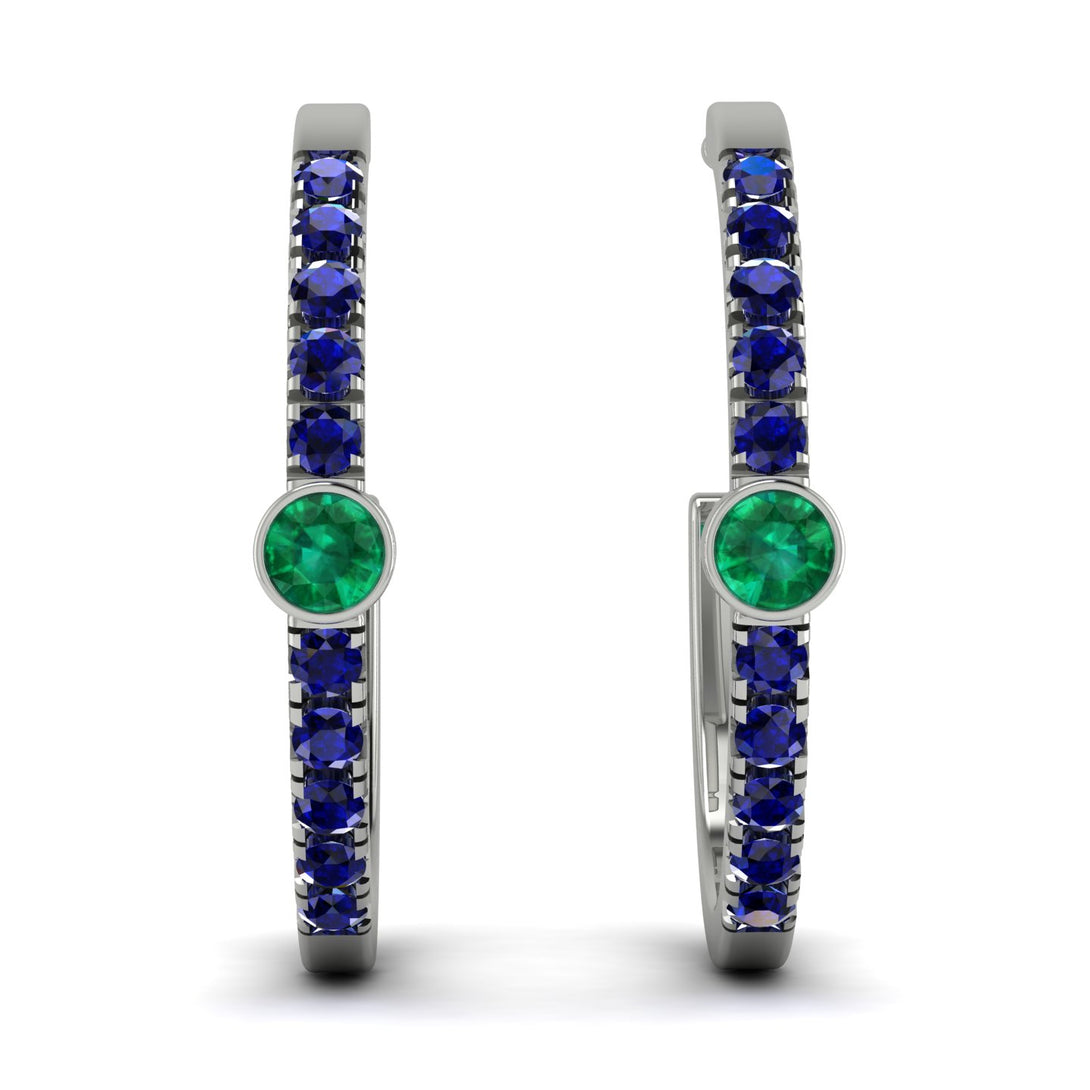Hoop Emerald Earrings Micro Pave - Ansley No. 66