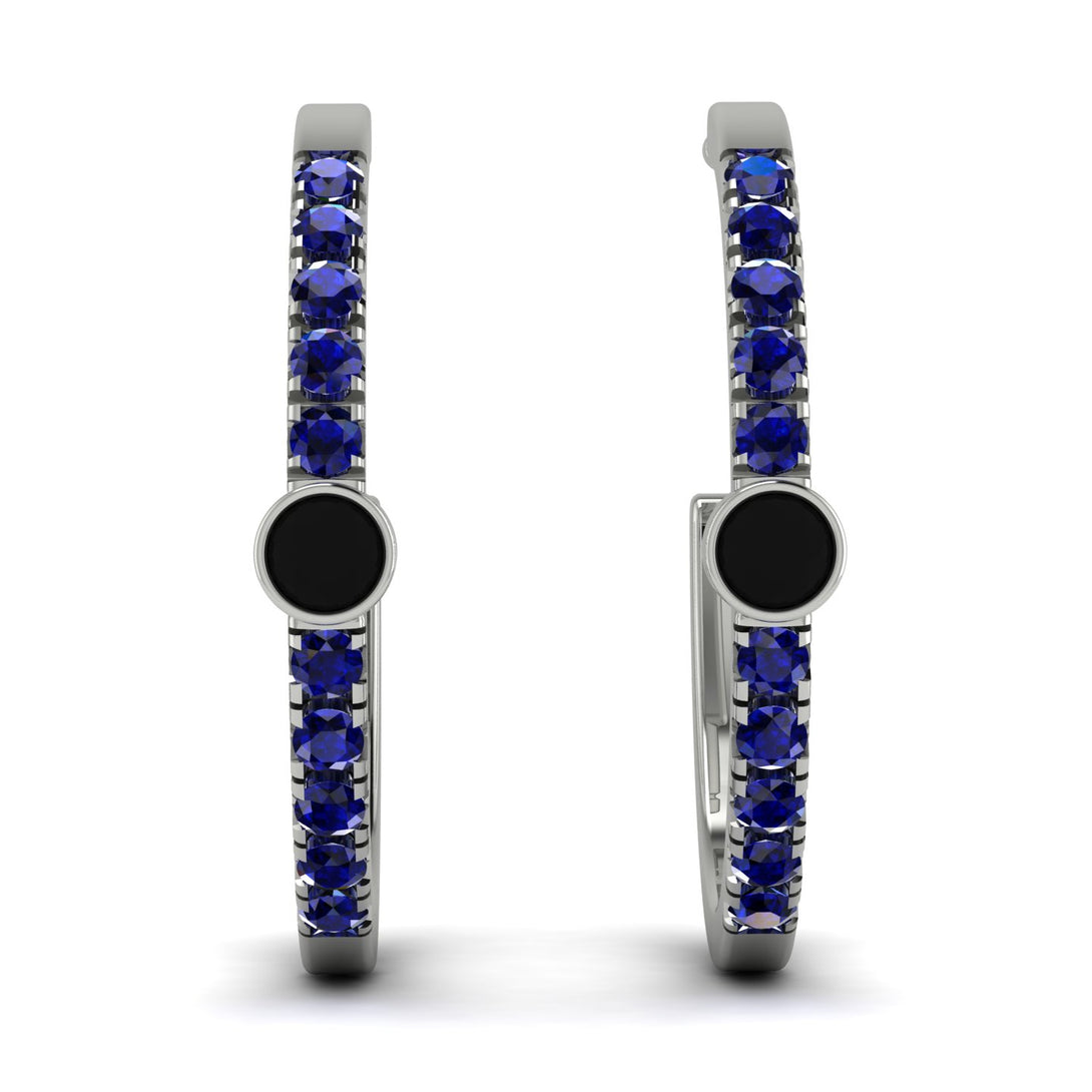 Hoop Black Diamond Earrings Micro Pave - Ansley No. 69