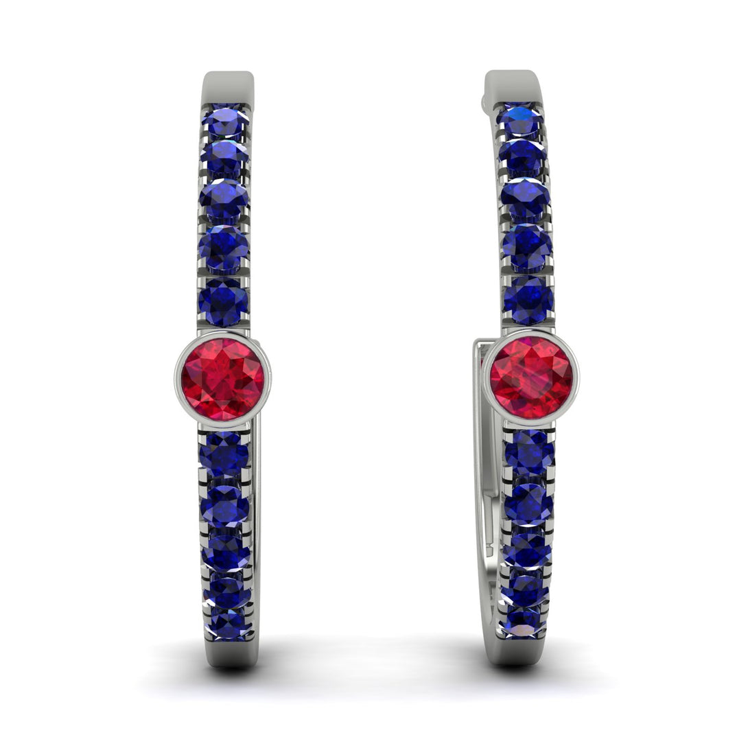 Hoop Ruby Earrings Micro Pave - Ansley No. 72