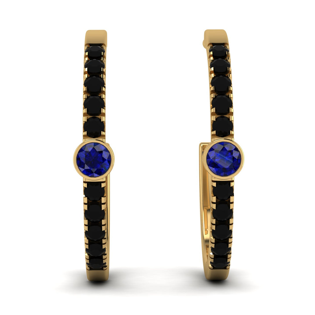 Hoop Sapphire Earrings Micro Pave - Ansley No. 43