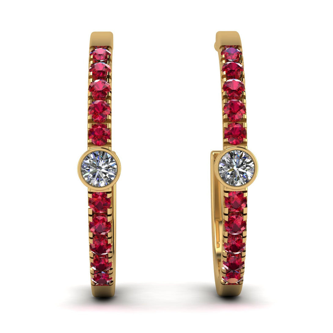 Hoop Diamond Earrings Micro Pave - Ansley No. 46