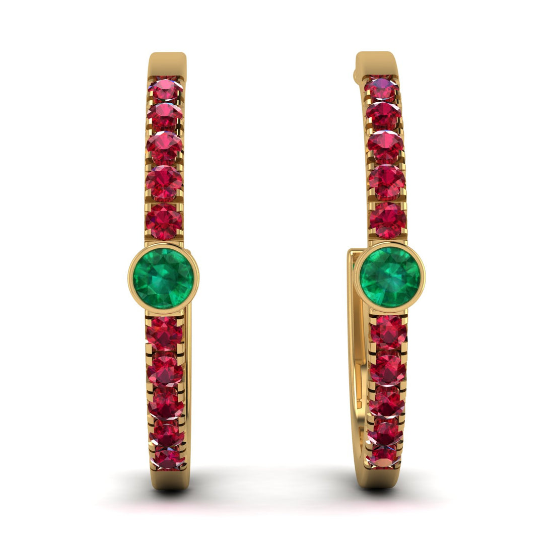 Hoop Emerald Earrings Micro Pave - Ansley No. 49