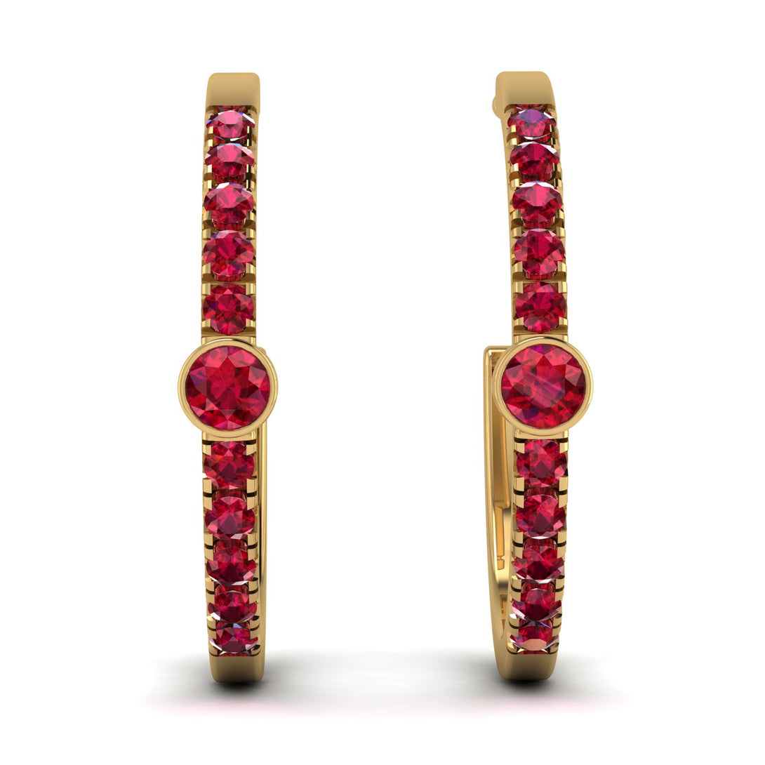 Hoop Ruby Earrings Micro Pave - Ansley No. 55