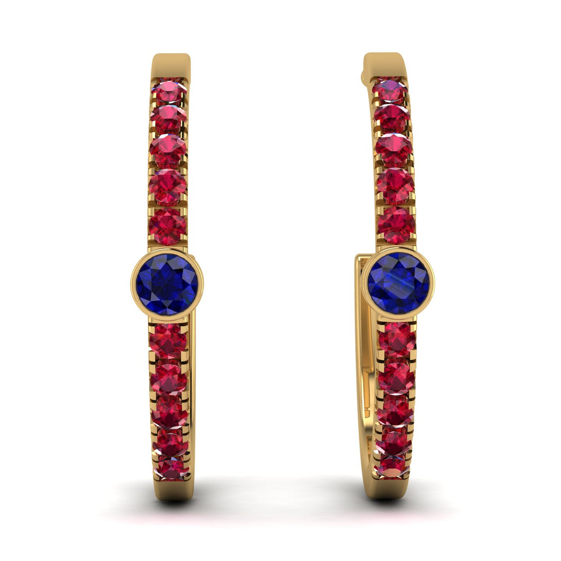 Hoop Sapphire Earrings Micro Pave - Ansley No. 58