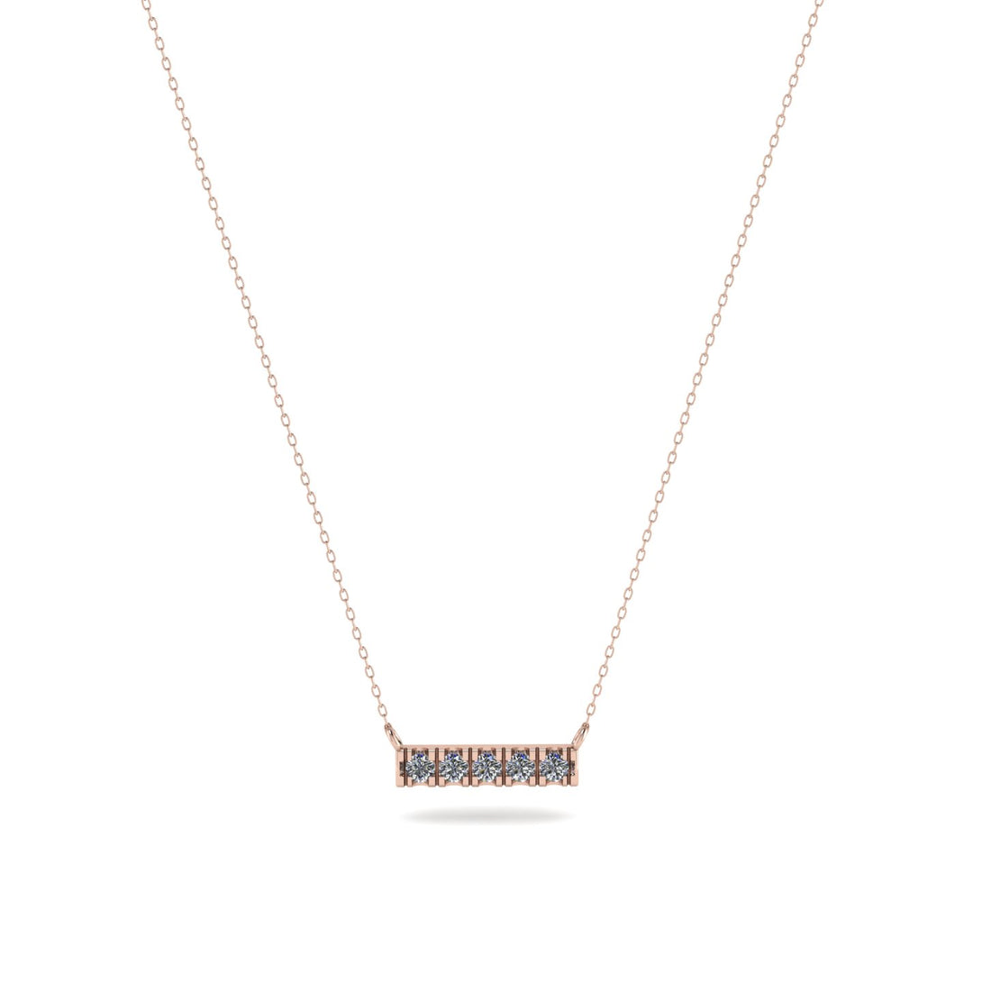 Small Diamond Necklace Bar With  - Zahra No. 2
