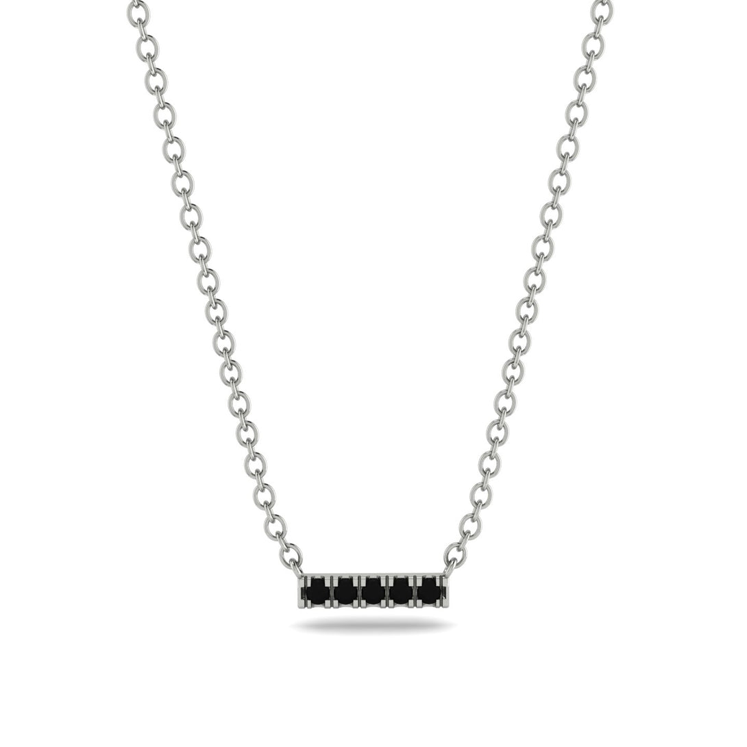 Small Black Diamond Necklace Bar With  - Zahra No. 9