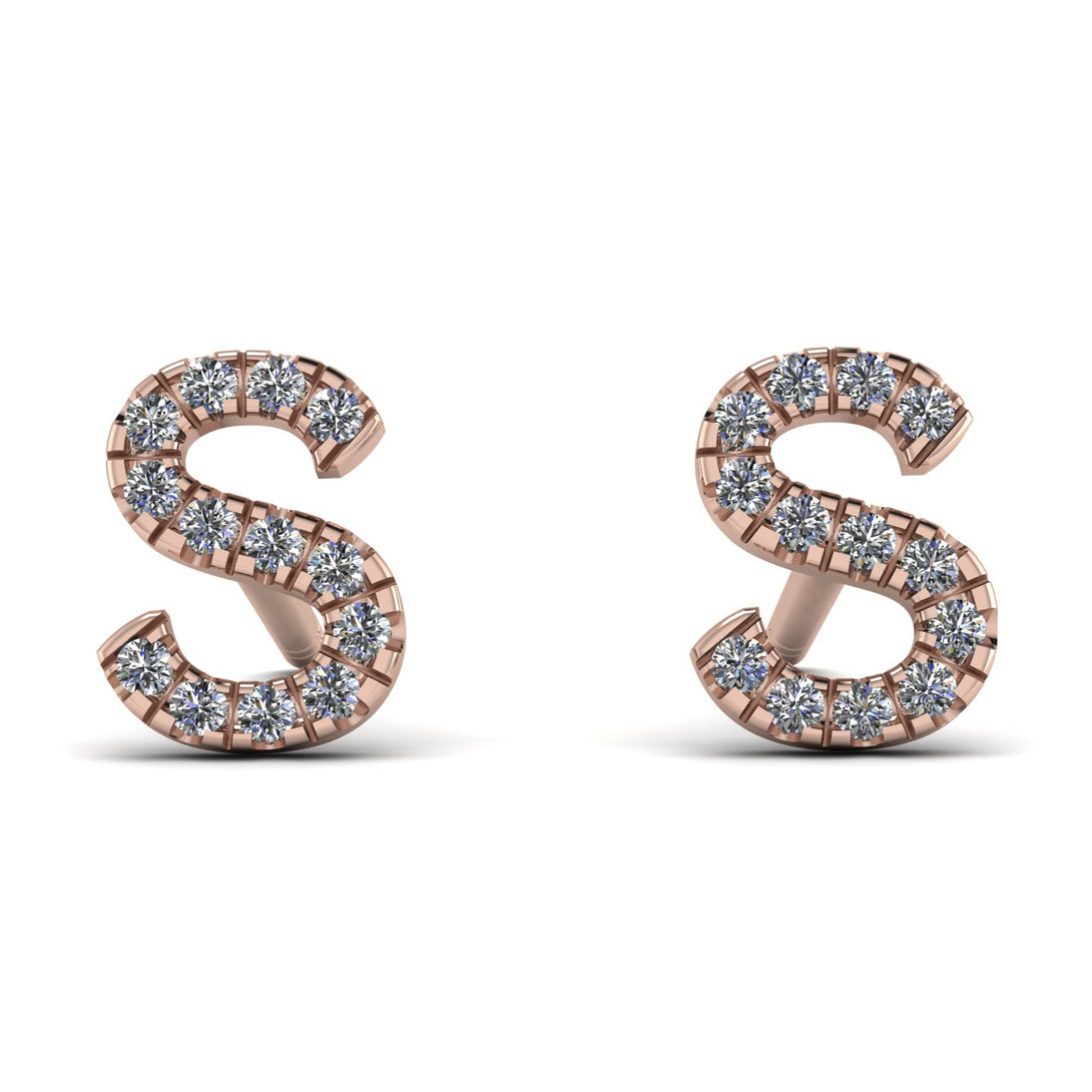 Personalised Initial Diamond Earrings - Gloria No. 2
