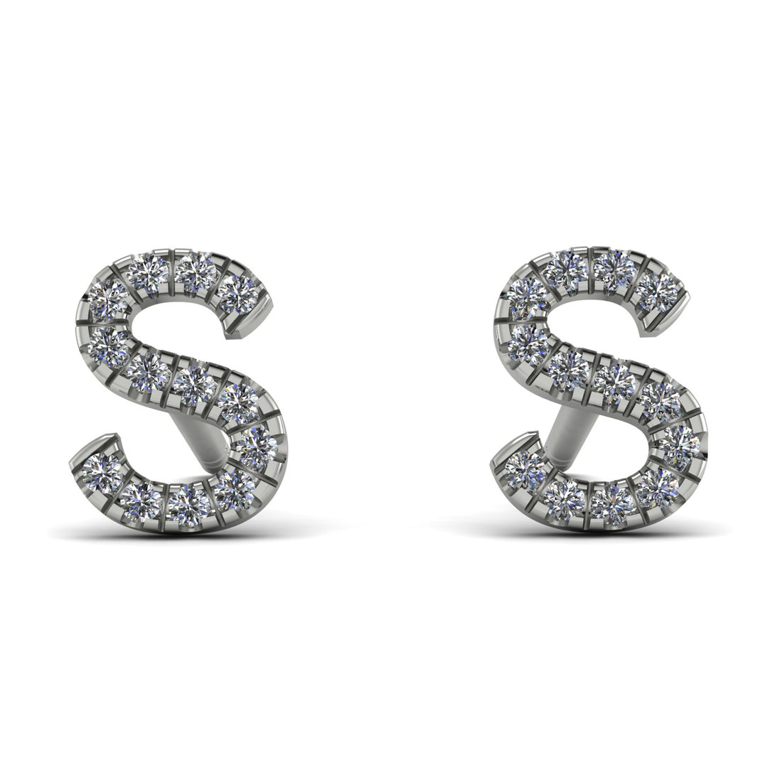 Personalised Initial Diamond Earrings - Gloria No. 3