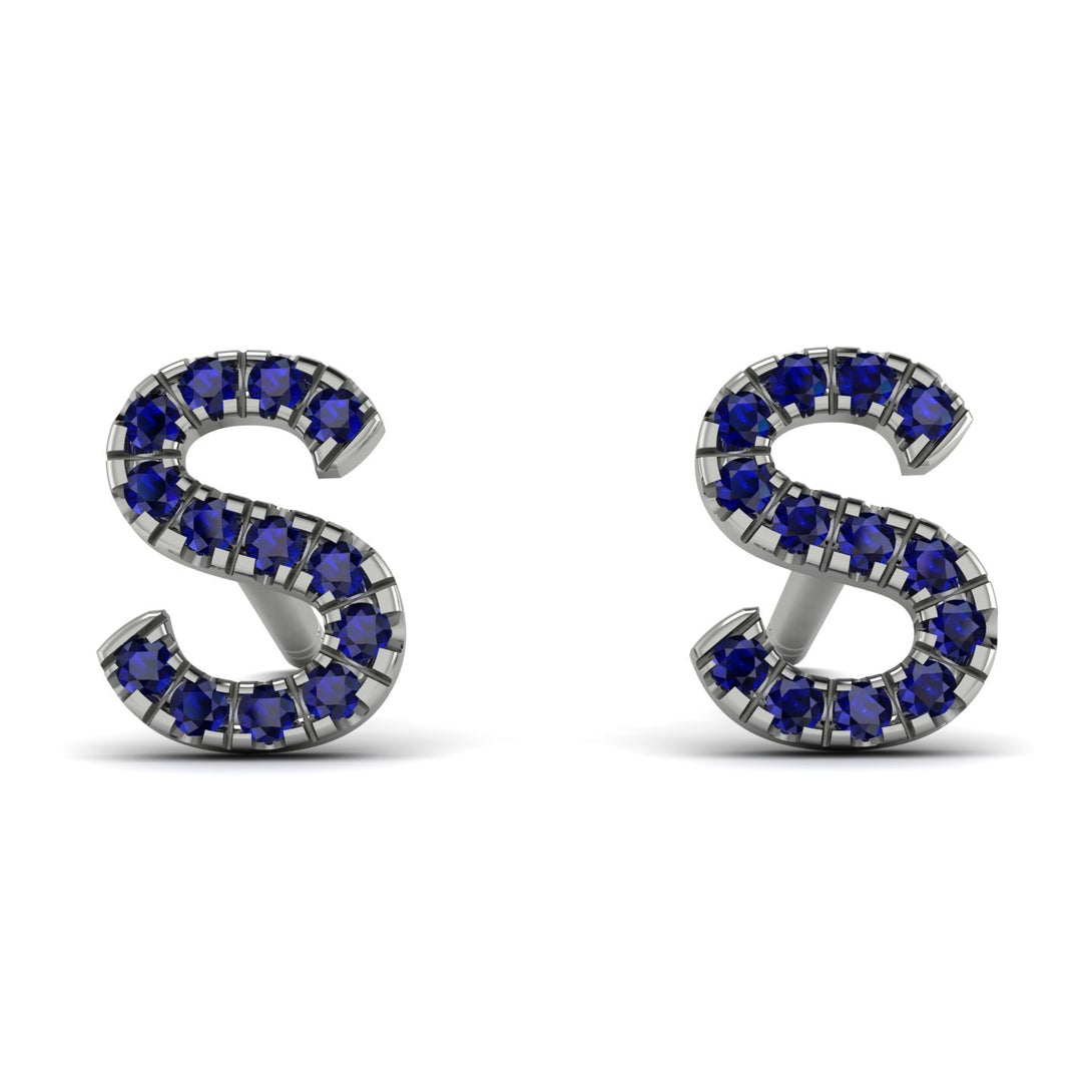 Personalised Initial Sapphire Earrings - Gloria No. 15