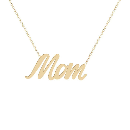 Gold Name Necklace - Mom