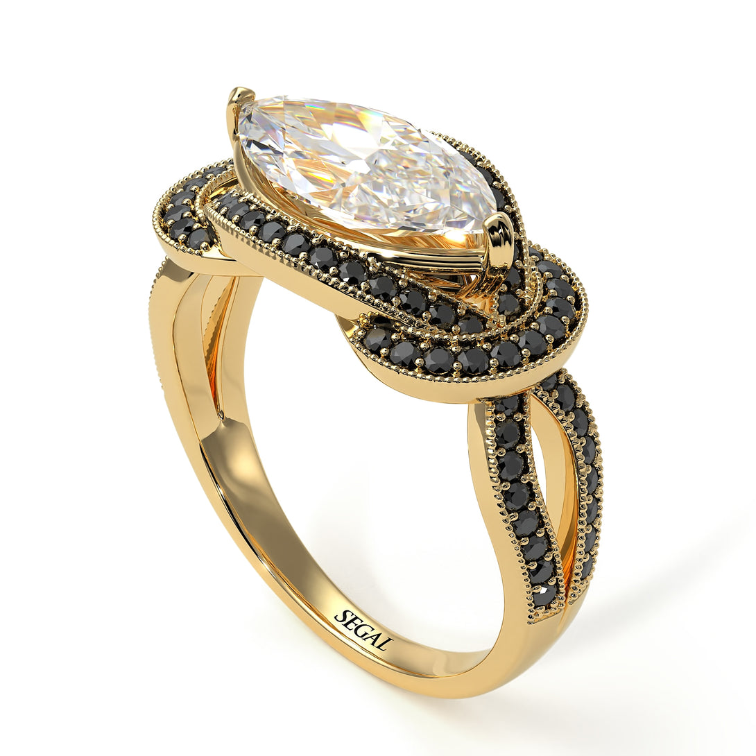 Milgrain Marquise Diamond Engagement Ring - Marley No. 31