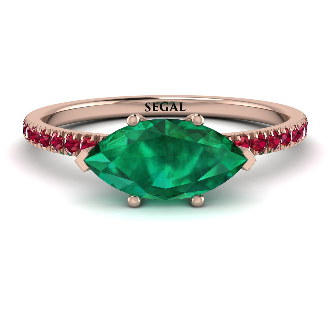 Marqise Emerald Engagement Ring - Lola No. 50