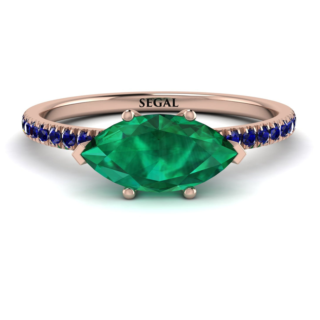 Marqise Emerald Engagement Ring - Lola No. 65