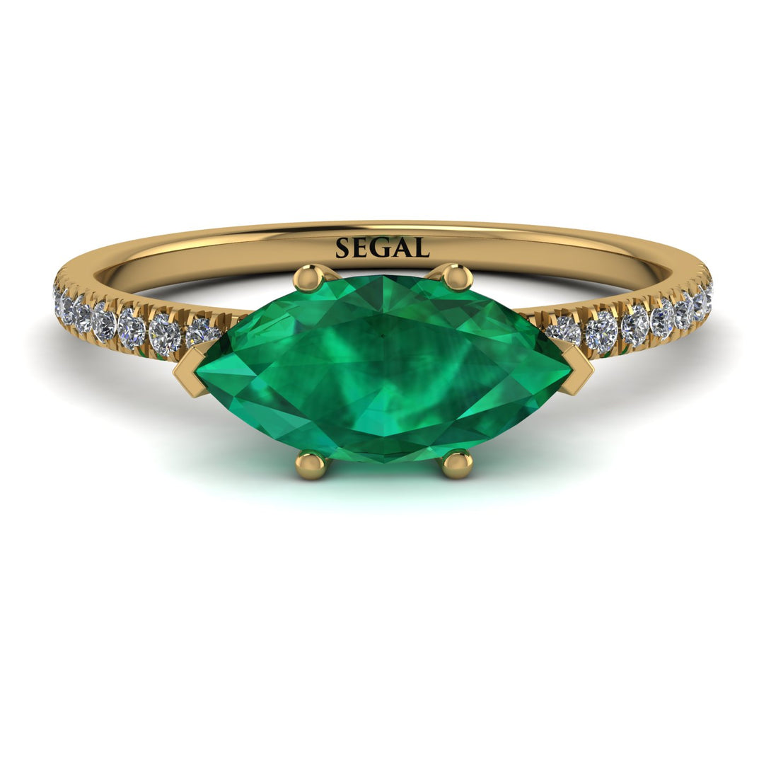 Marqise Emerald Engagement Ring - Lola No. 4