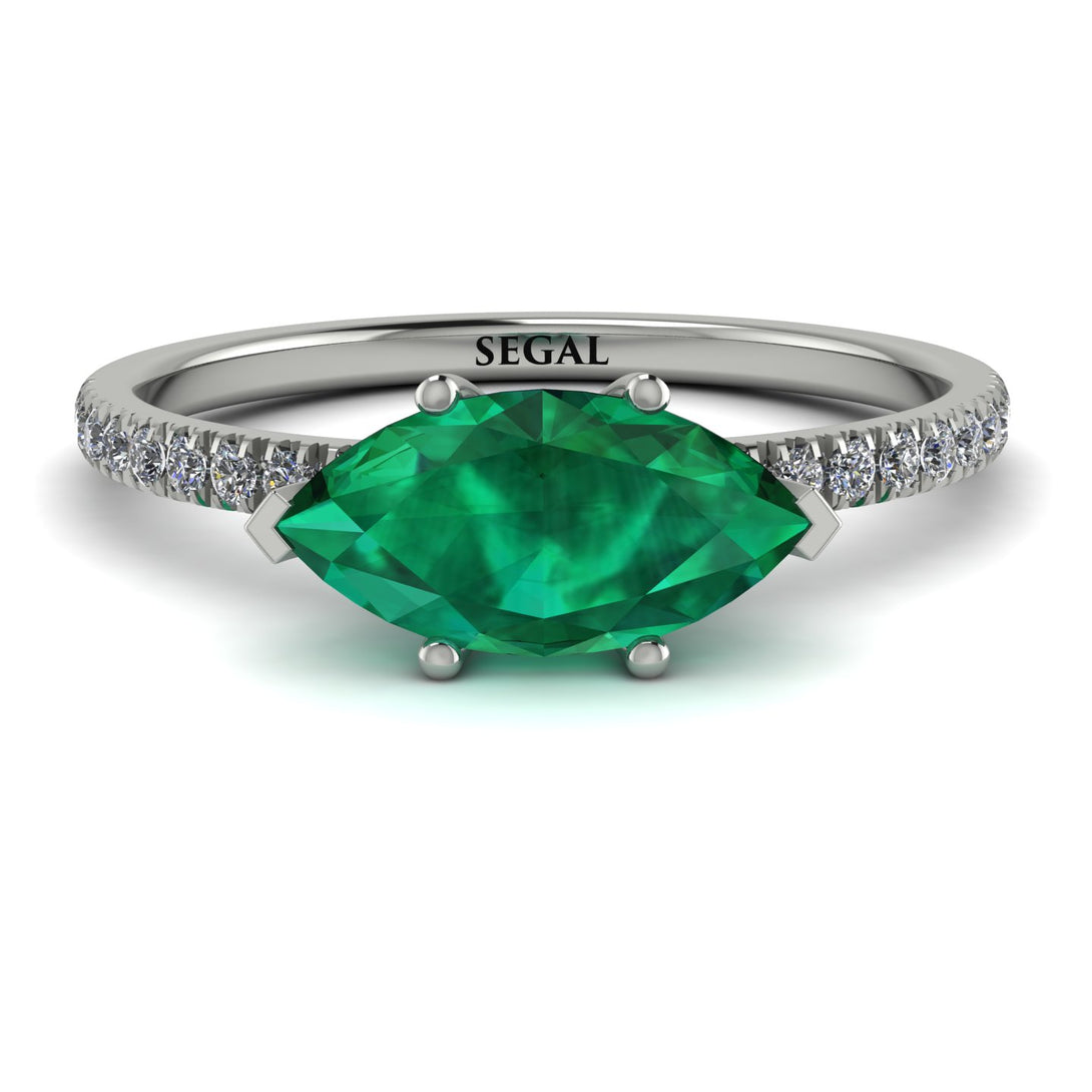 Marqise Emerald Engagement Ring - Lola No. 6