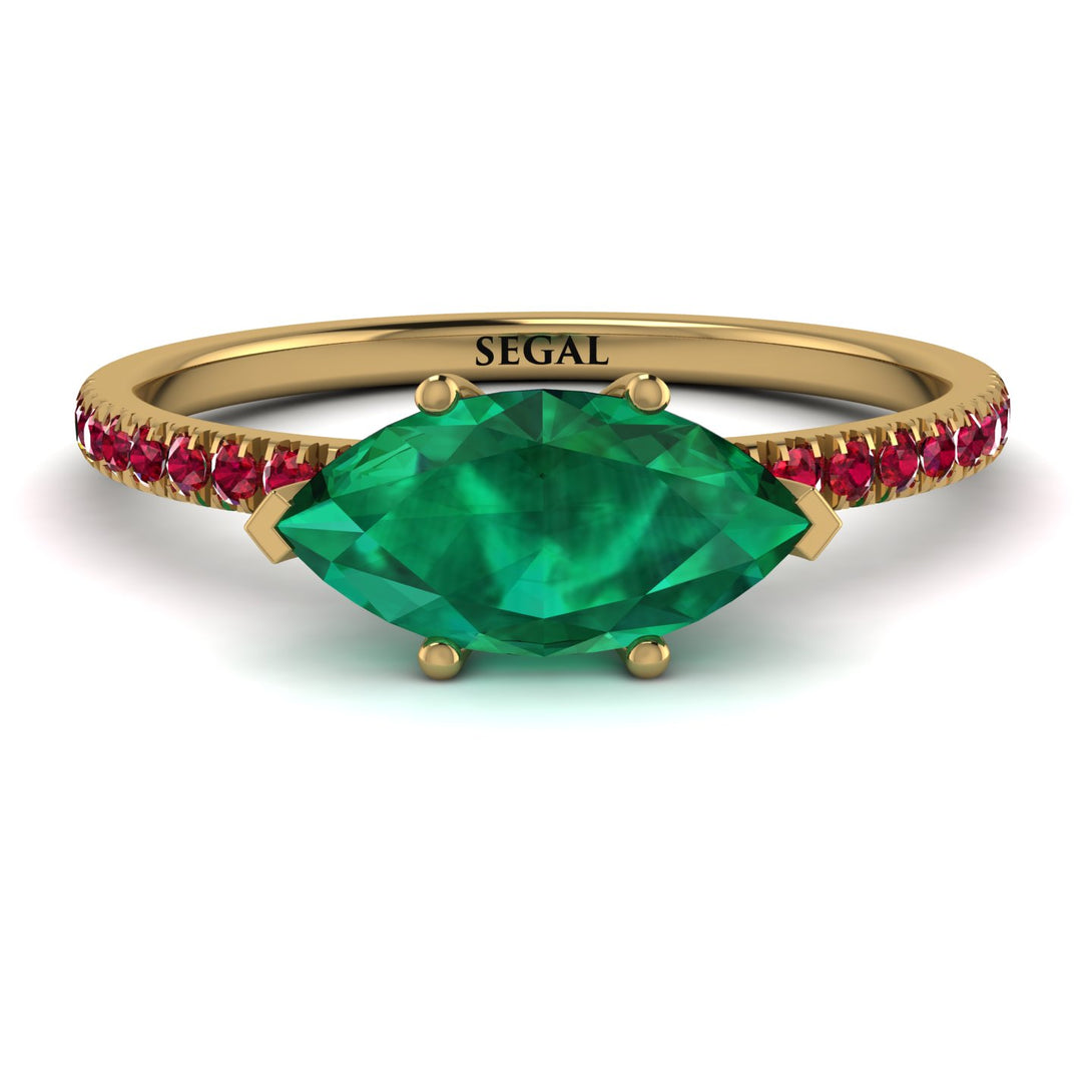 Marqise Emerald Engagement Ring - Lola No. 49