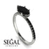 Marqise Black Diamond Engagement Ring - Lola No. 39 image 2