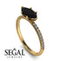 Marqise Black Diamond Engagement Ring - Lola No. 7 image 2