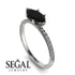 Marqise Black Diamond Engagement Ring - Lola No. 9 image 2