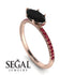 Marqise Black Diamond Engagement Ring - Lola No. 53 image 2