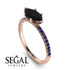 Marqise Black Diamond Engagement Ring - Lola No. 68 image 2