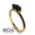 Marqise Black Diamond Engagement Ring - Lola No. 37 image 2