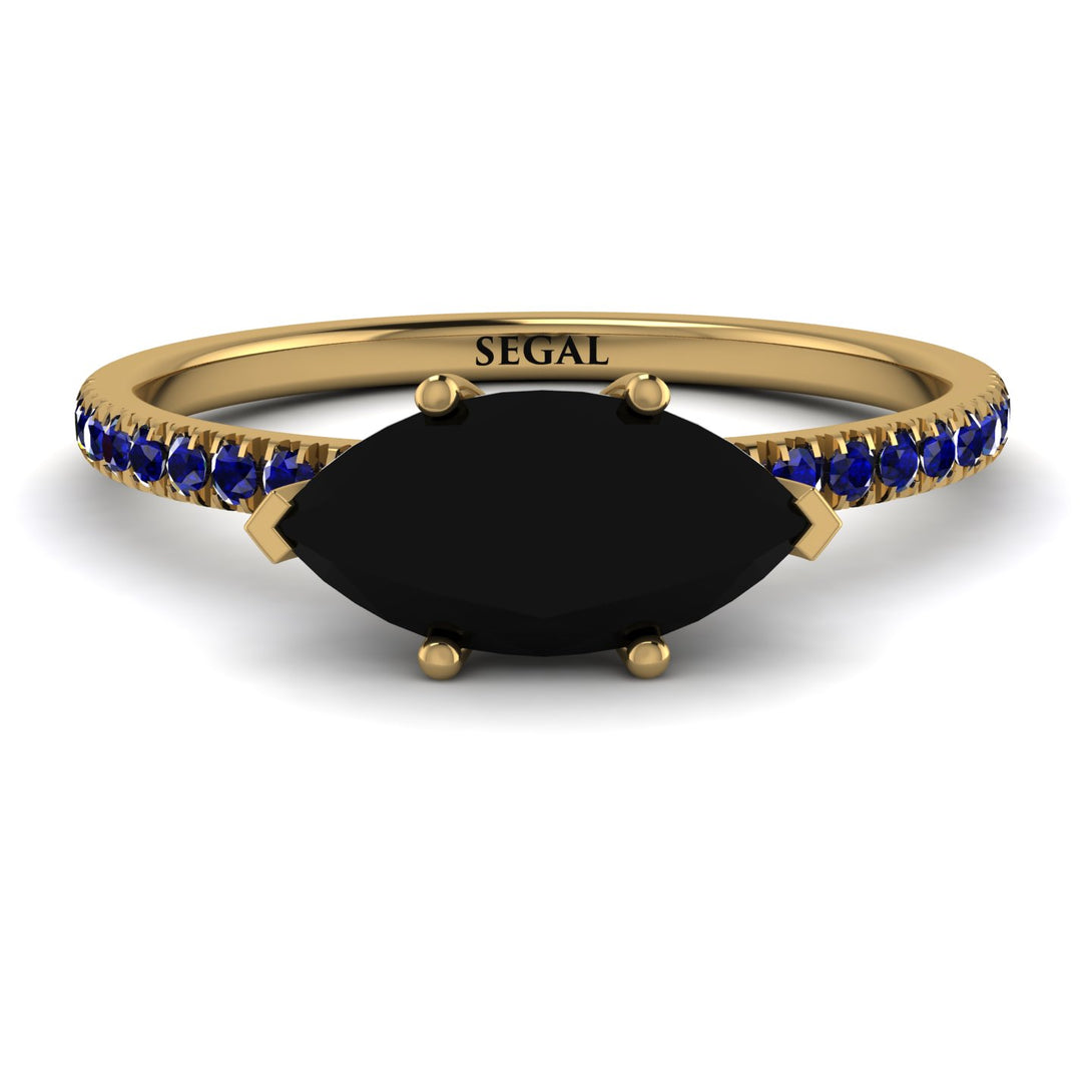 Marqise Black Diamond Engagement Ring - Lola No. 67