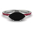 Marqise Black Diamond Engagement Ring - Lola No. 54 image 1