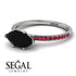 Marqise Black Diamond Engagement Ring - Lola No. 54 image 3