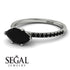 Marqise Black Diamond Engagement Ring - Lola No. 39 image 3