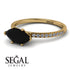 Marqise Black Diamond Engagement Ring - Lola No. 7 image 3