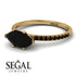 Marqise Black Diamond Engagement Ring - Lola No. 37 image 3