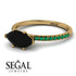 Marqise Black Diamond Engagement Ring - Lola No. 22 image 3