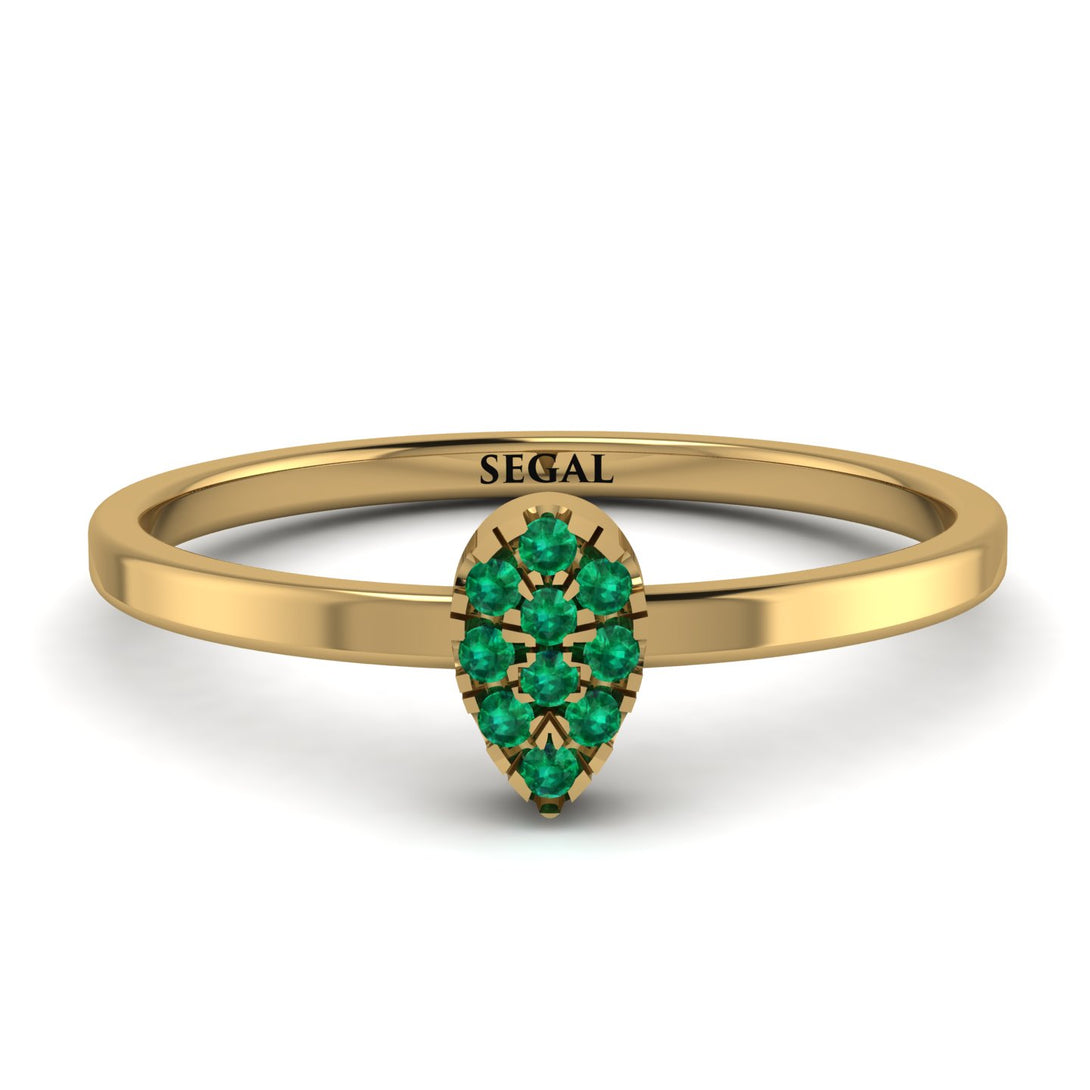 Minimalist Pear Emerald Ring - Genesis No. 4