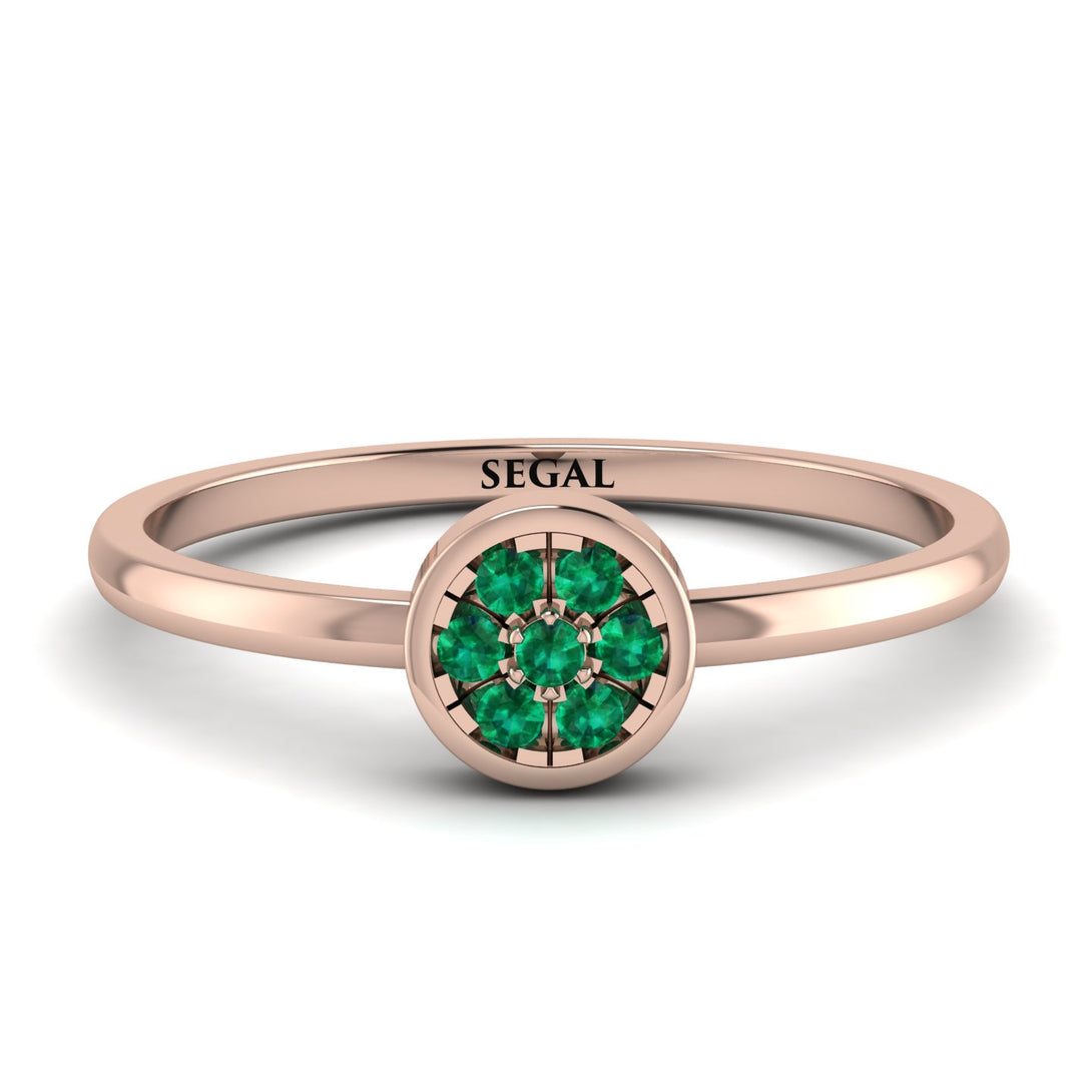Minimalist Round Emerald Ring - Mckenna No. 5