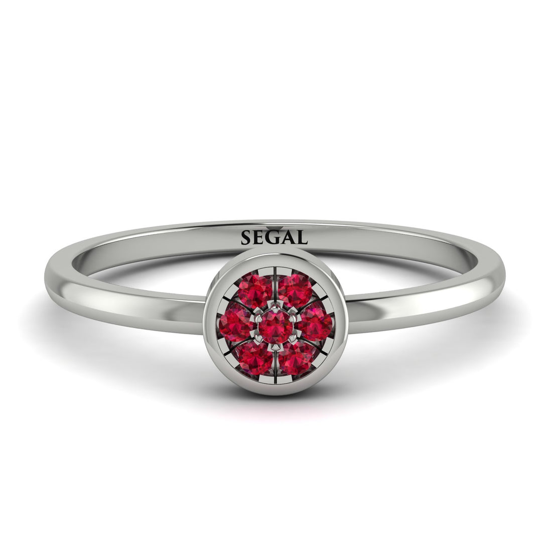 Minimalist Round Ruby Ring - Mckenna No. 12