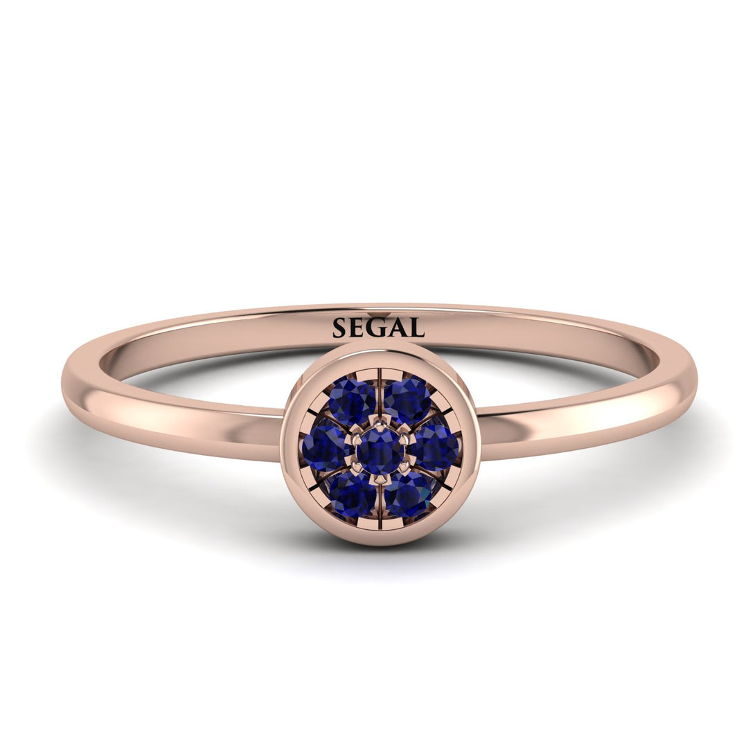 Minimalist Round Sapphire Ring - Mckenna No. 14