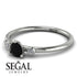 Minimalist Thin Black Diamond Ring - Brielle No. 9 image 3